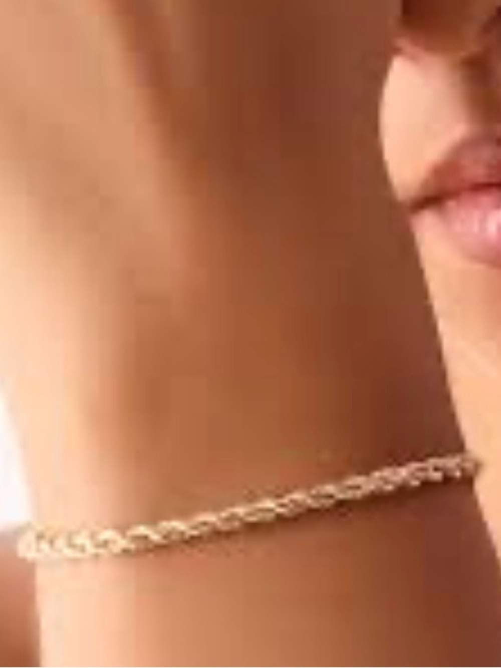 7.25” Delicate Gold Rope Chain Bracelet - Women Jewelry